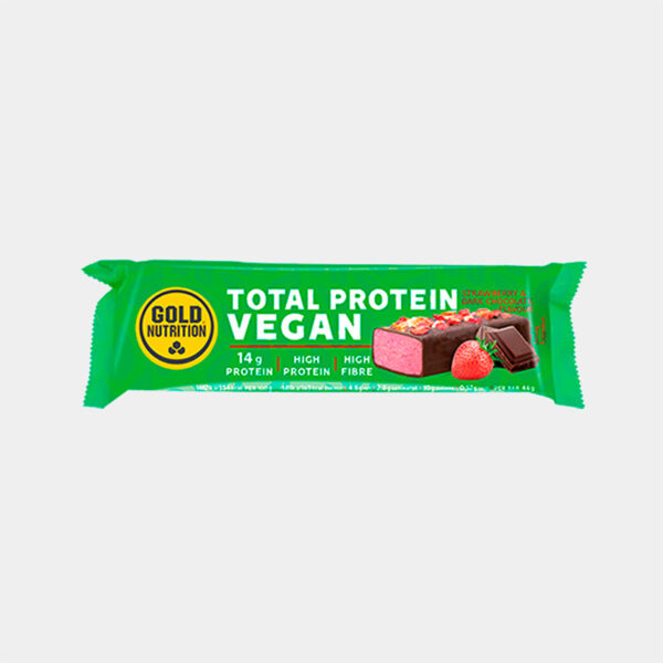 Протеиновый батончик Gold nutrition TOTAL PROTEIN VEGAN BAR клубника и темный шоколад