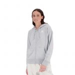 Толстовка женская New Balance NB Essentials Stacked Logo Full Zip Hoodie